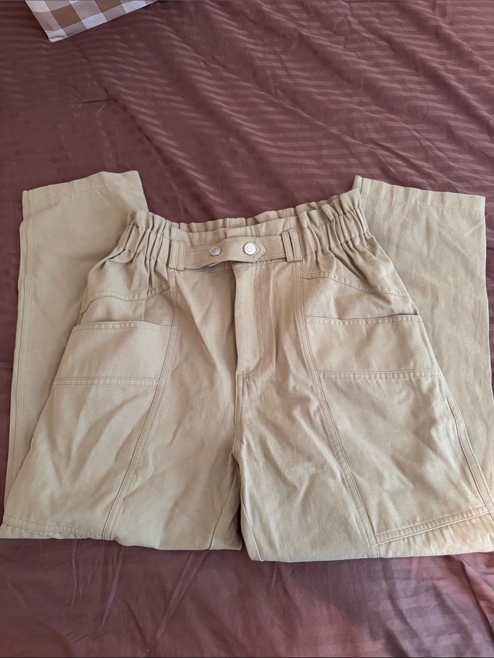 Elodie Tan Cropped Utility Pants